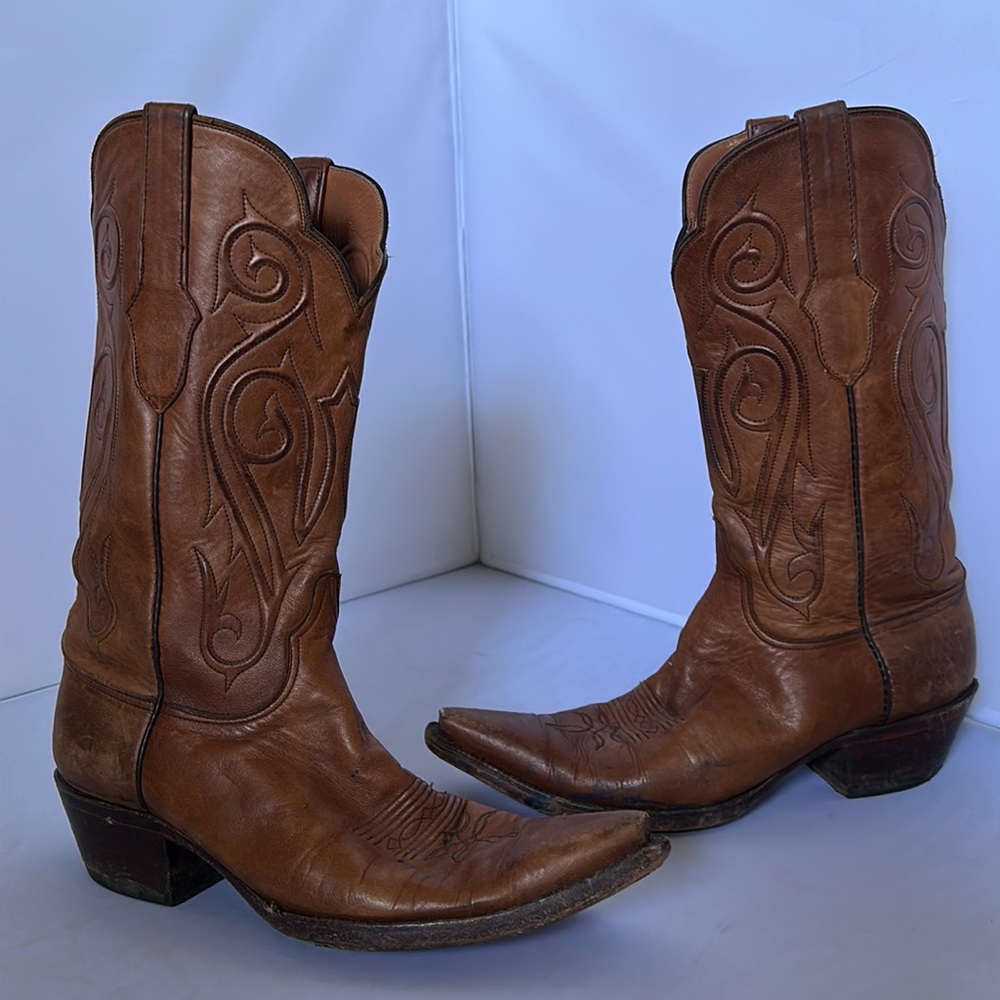 Black Jack goat leather cowboy boots